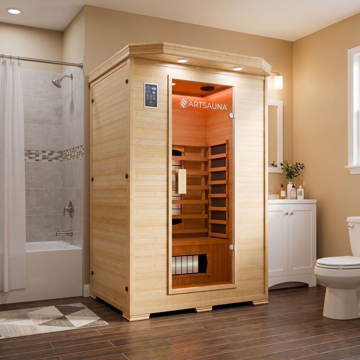 artsauna-oslo-infrarotkabine-triplex-2-personen-hemlock image 1