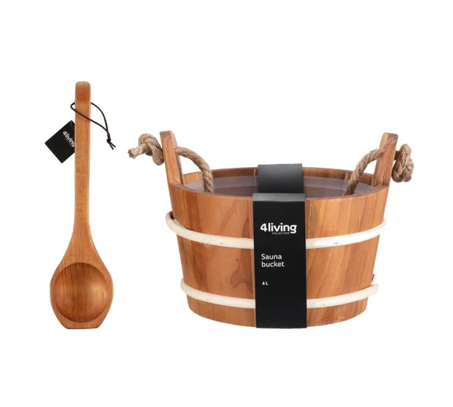 4living-saunaeimer-mit-kelle-4l-erle-saunak-bel-set image 1