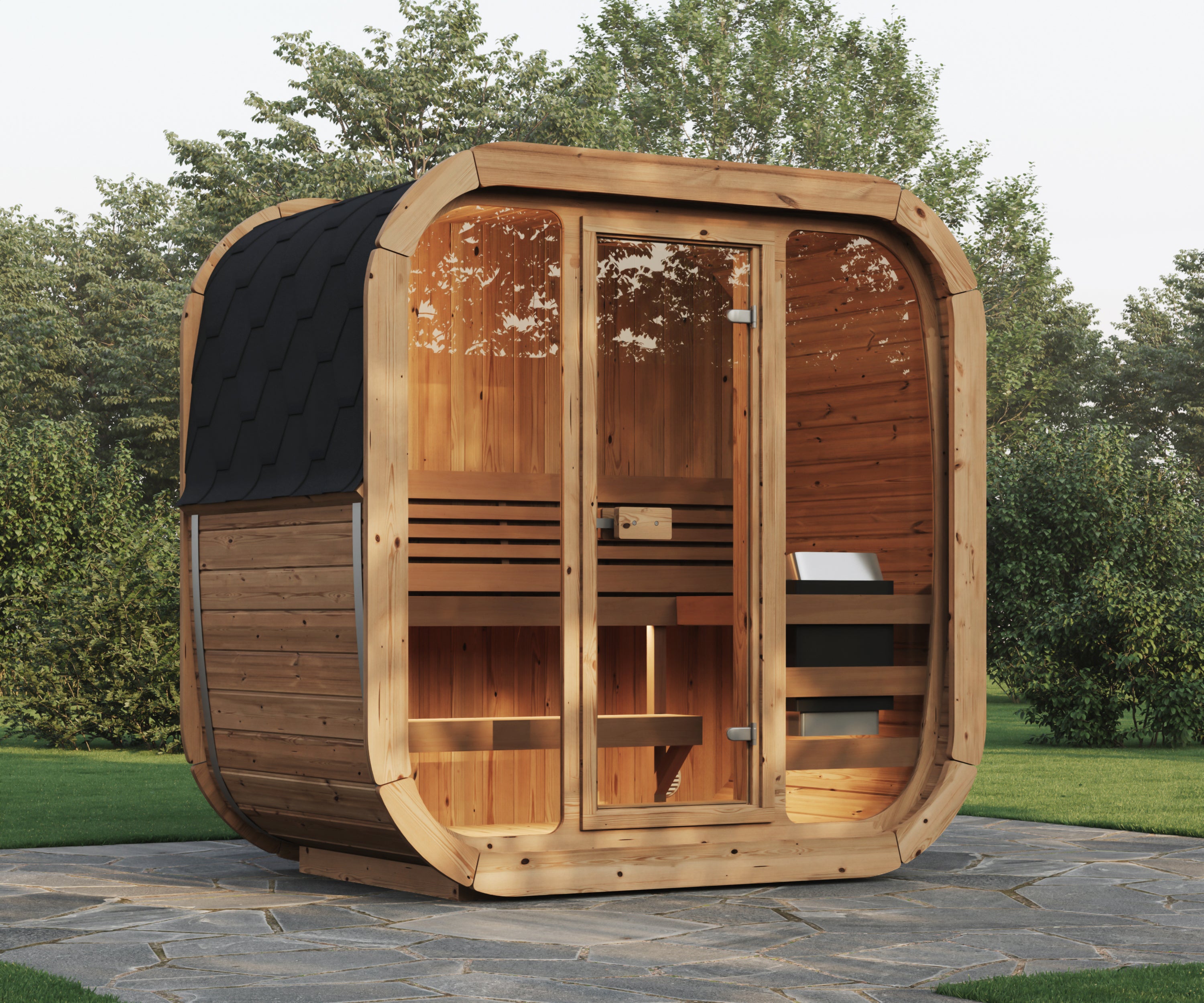 wellmia-icon-125-fasssauna-thermoholz-glasfront-3-pers image 1
