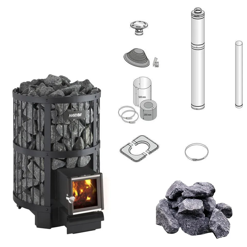 harvia-legend-240-sl-komplettset-holzofen-21-kw-edelstahl image 1