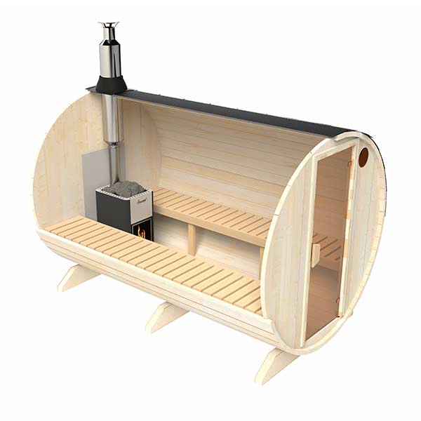 wellmia-fasssauna-medium-300-cm-saunafass-6-8-personen-fichte image 2