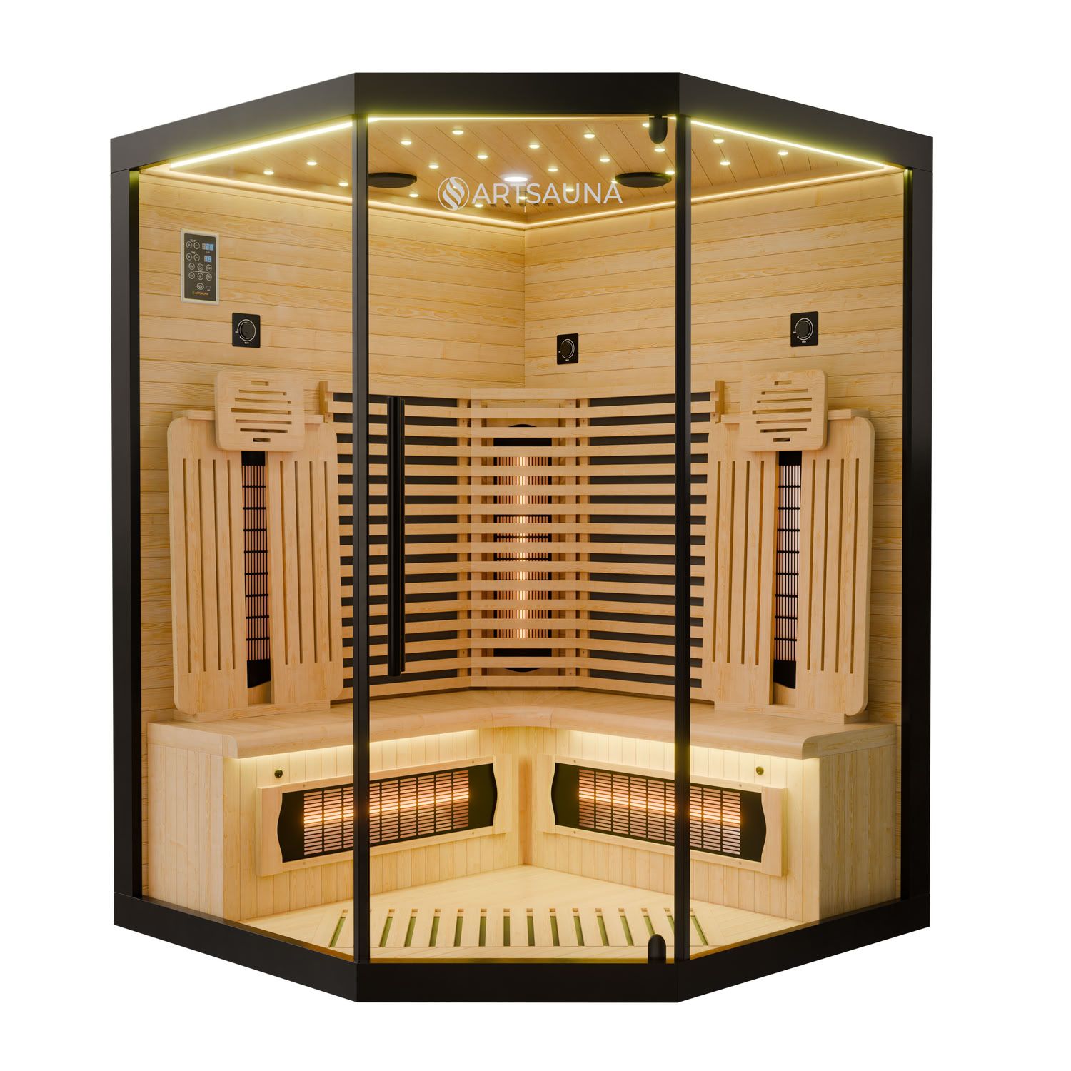 artsauna-malm-140-infrarotkabine-schwarz-3-personen-vollspektrum image 2