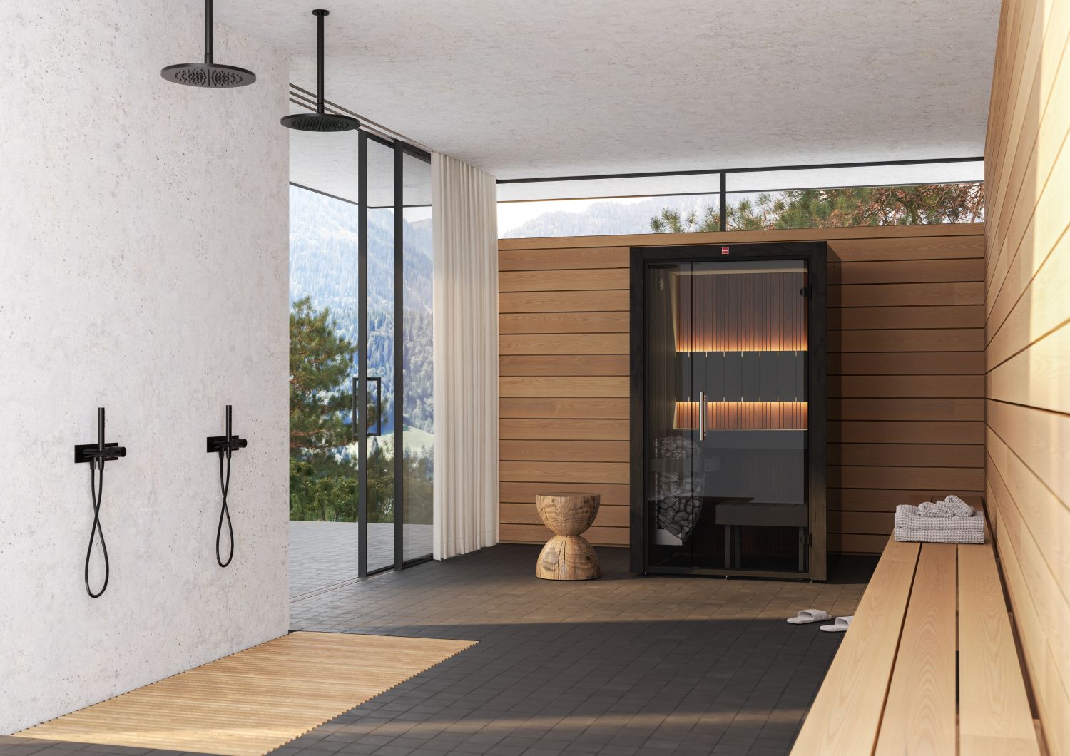 harvia-urban-black-small-innensauna-120x120-urb1212fg-2-pers image 2