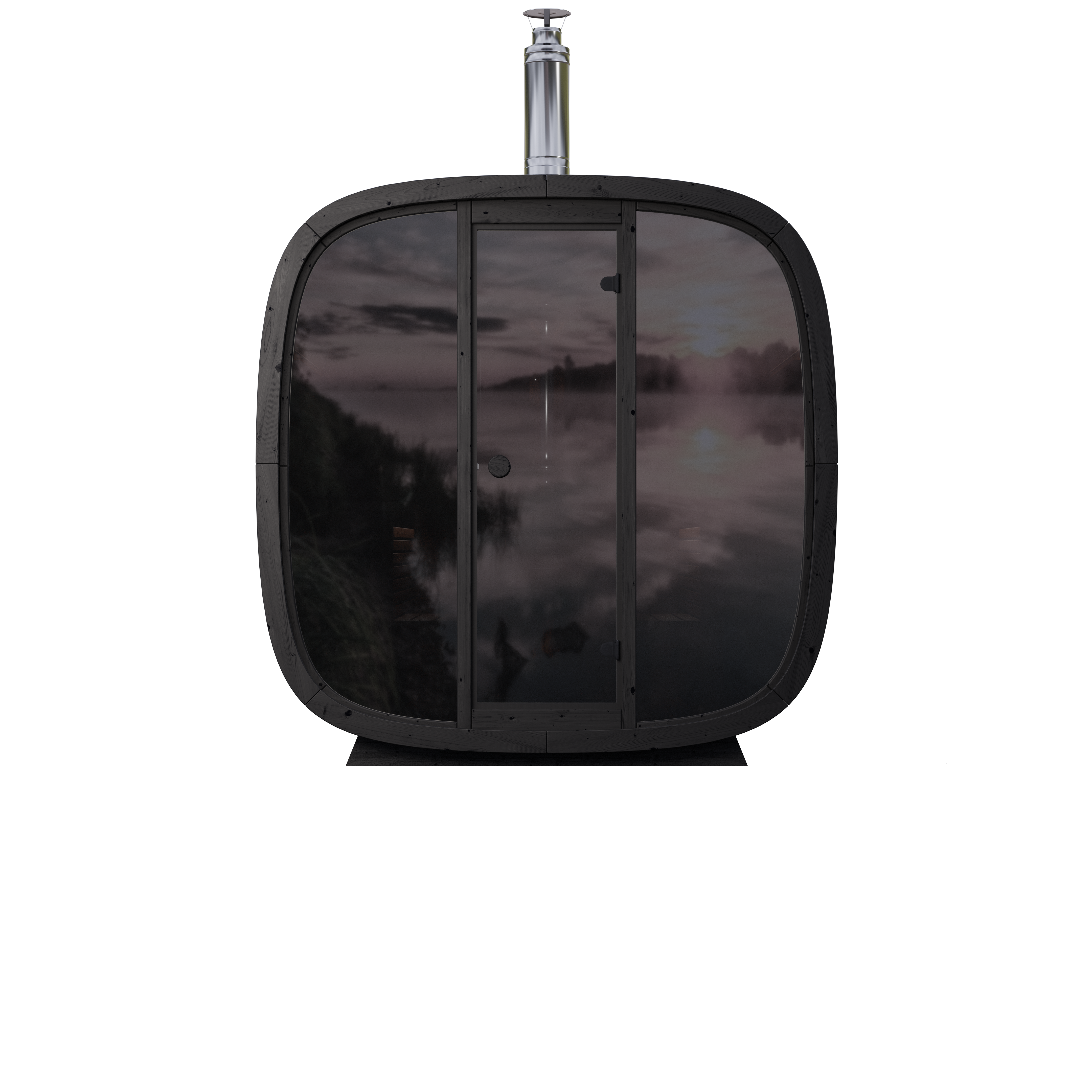 leil-black-cube-comfort-gartensauna-6-personen-schwarz-glasfront image 3