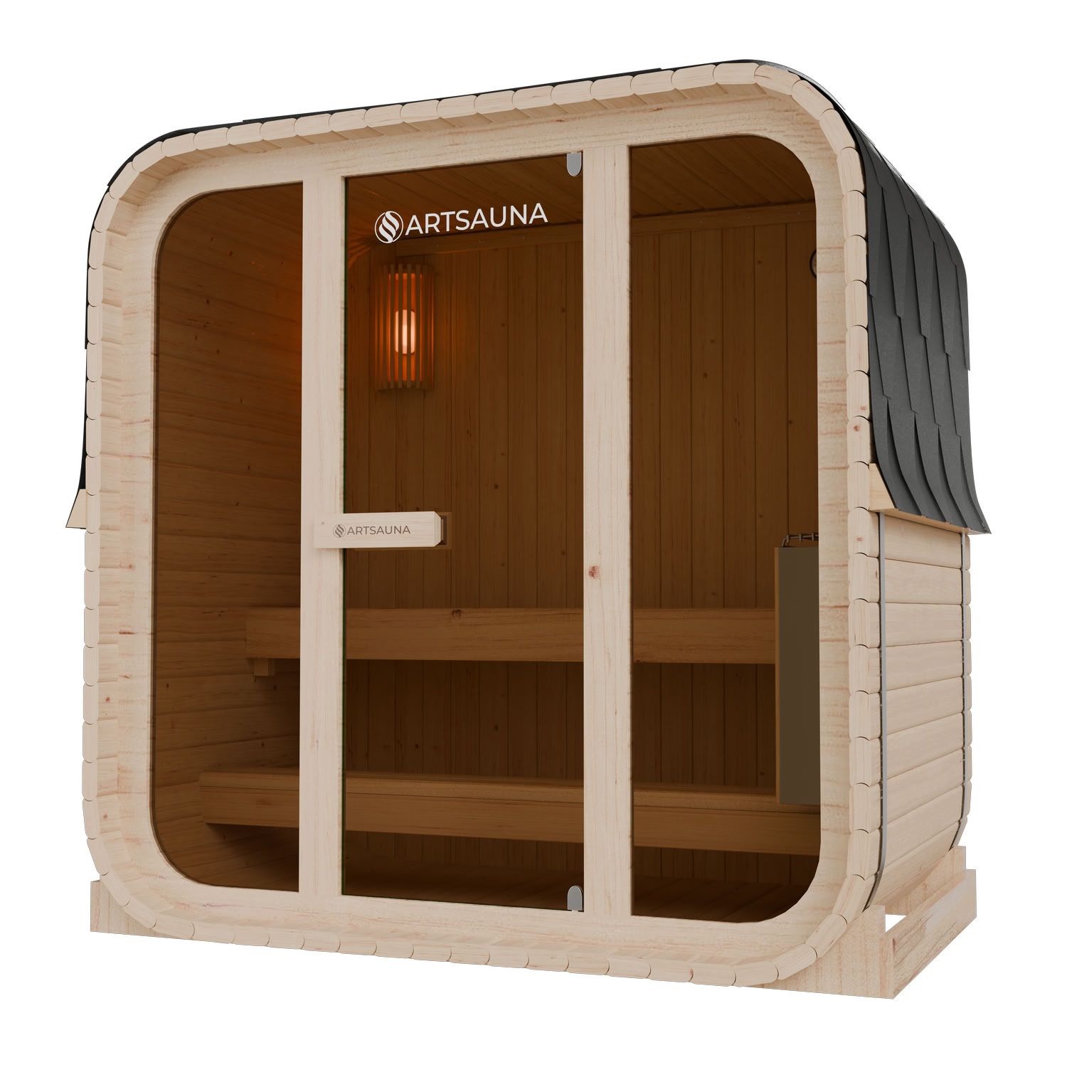 artsauna-fjora-m-cube-fasssauna-fichte-3-personen image 2