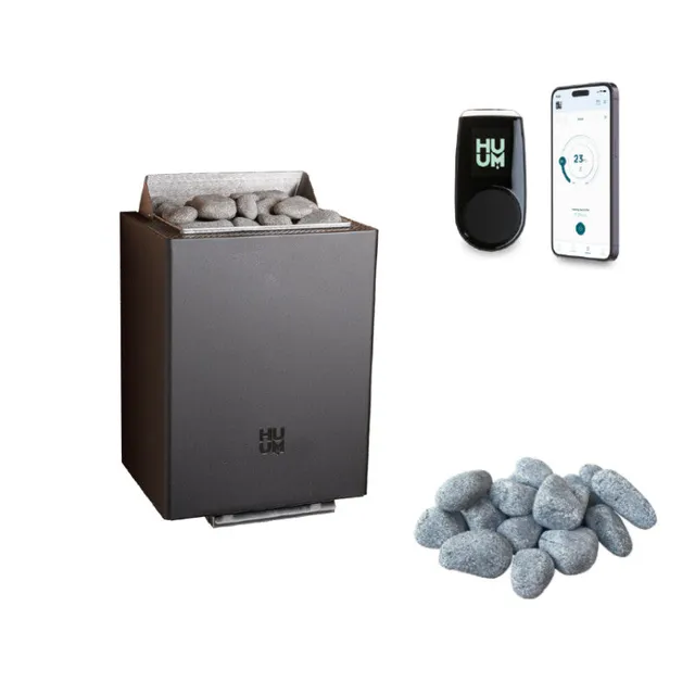 huum-core-wall-elektro-saunaofen-set-uku-wifi-black-9-kw image 1