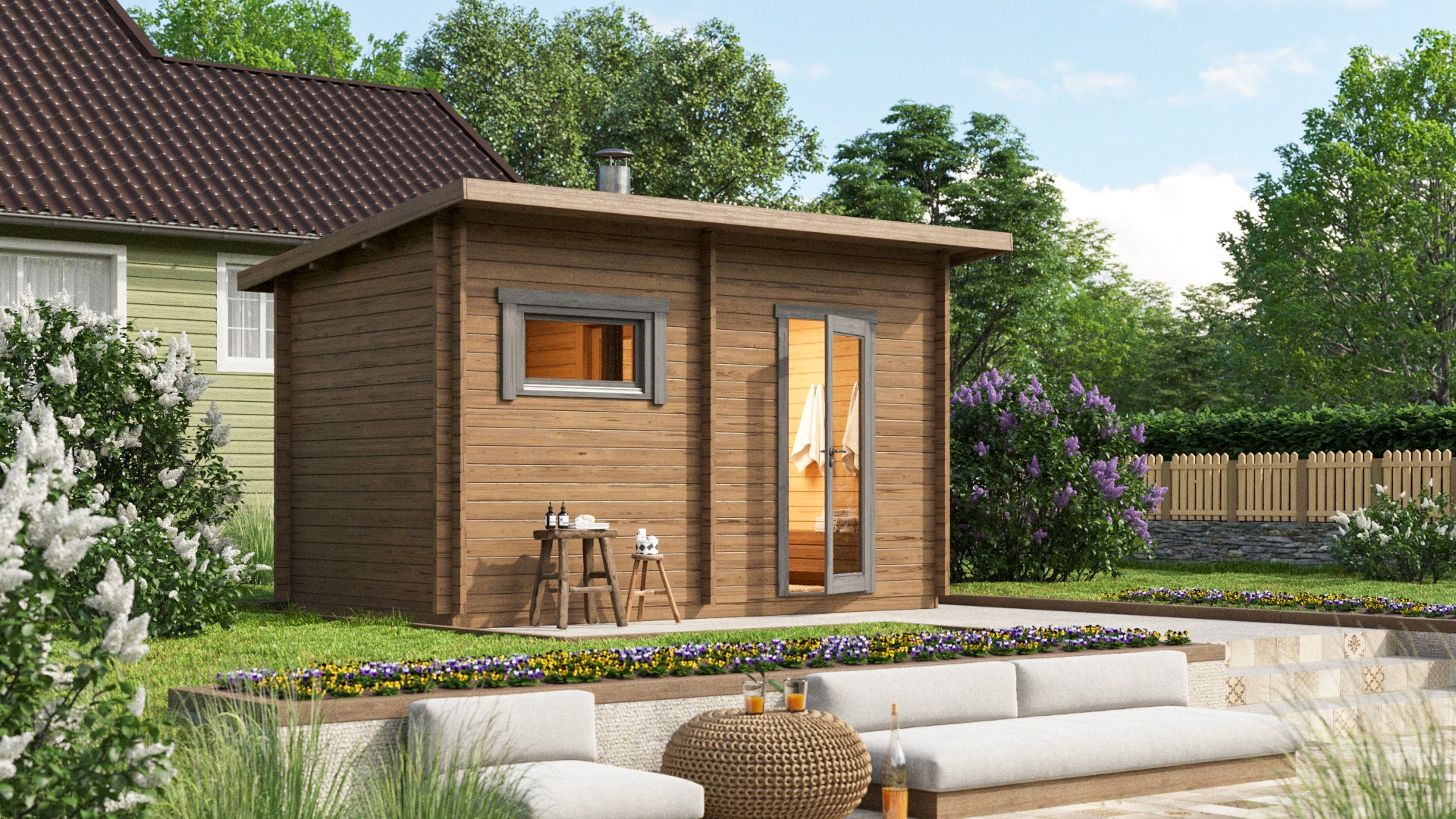 wellmia-hanko-gartensauna-fichte-mit-vorraum-373x208-cm image 1