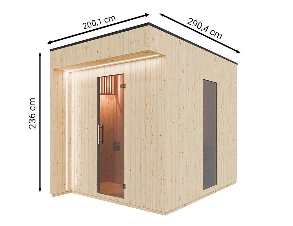 wellmia-musta-2-gartensauna-fichte-vorraum-4-6-personen image 2
