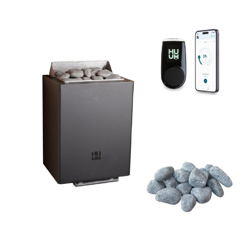 huum-core-wall-elektro-saunaofen-set-uku-wifi-black-9-kw image 1