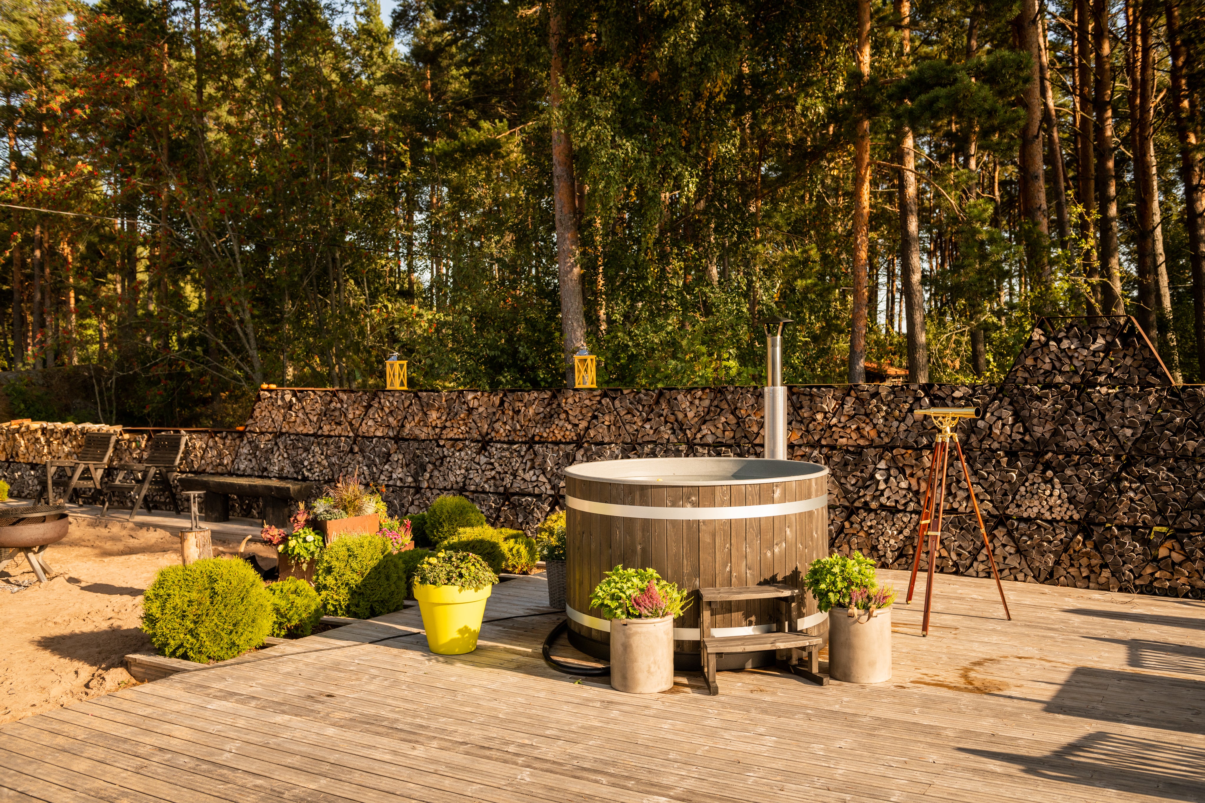 kirami-breezy-m-badefass-set-mit-holzofen-170-cm-schwarz image 3