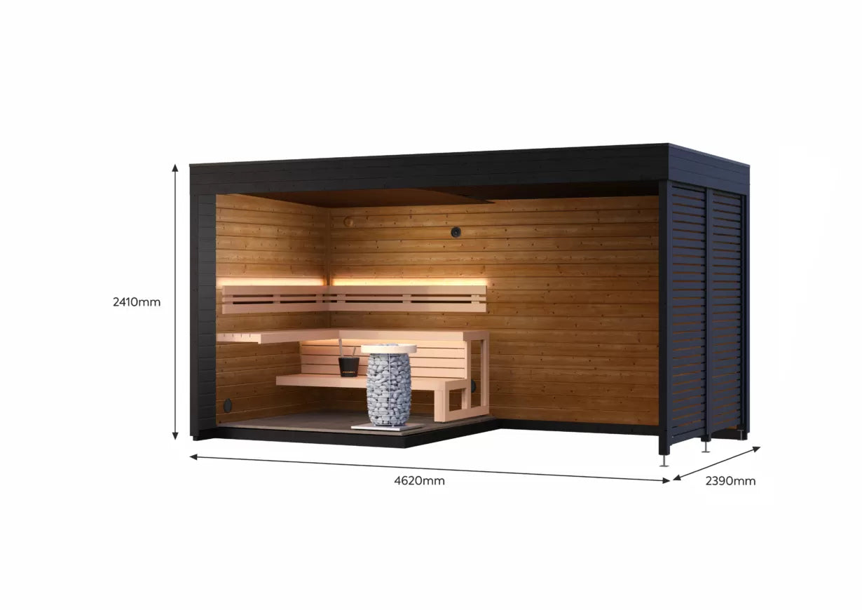 leil-patio-s-plus-gartensauna-462x239-cm-thermoholz-mit-berdach image 2