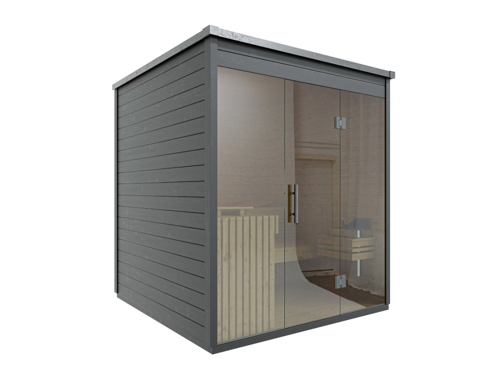 wellmia-luna-gartensauna-fichte-200x196-cm-4-6-personen-schwarz image 6