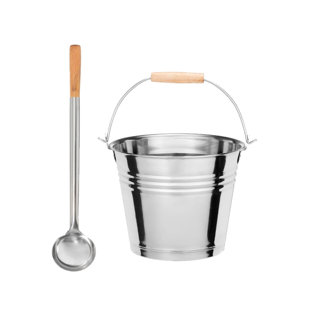 4living-saunaeimer-mit-kelle-edelstahl-k-bel-set-6-liter image 1