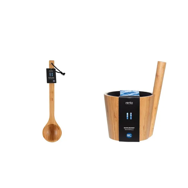 rento-saunaeimer-mit-kelle-set-bambus-duoblack-5-liter image 1