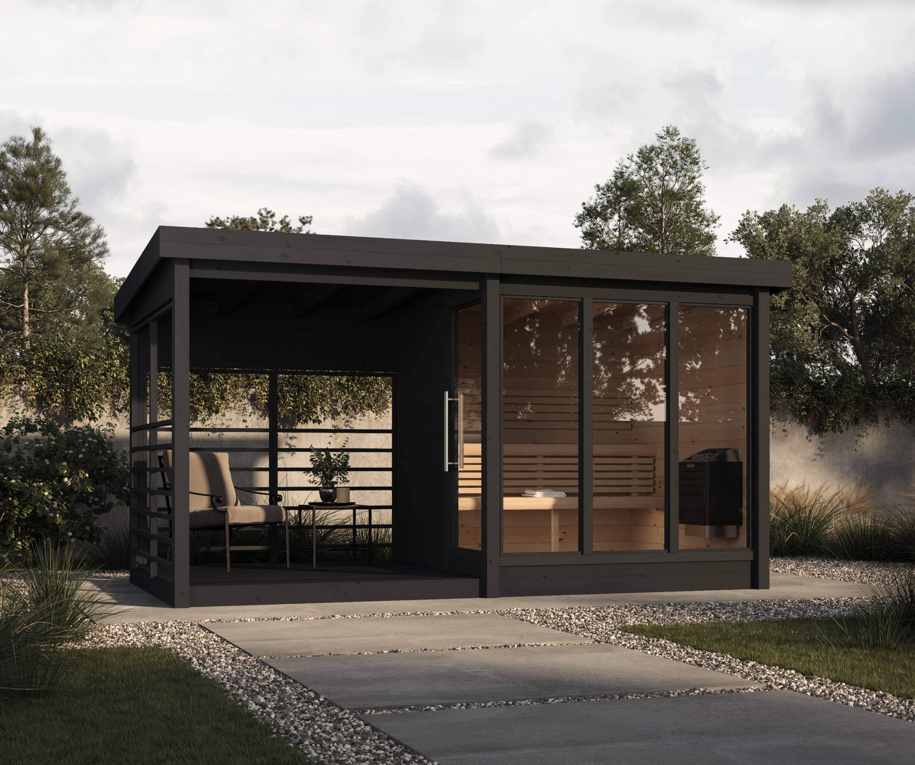 wellmia-anita-gartensauna-mit-glasfront-und-terrasse-4-personen image 1