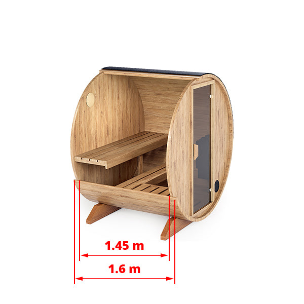 wellmia-nordica-mini-fasssauna-thermoholz-160-cm-vordach image 2