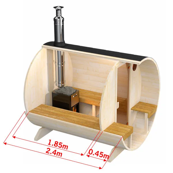 wellmia-fasssauna-small-veranda-240-cm-4-personen image 1