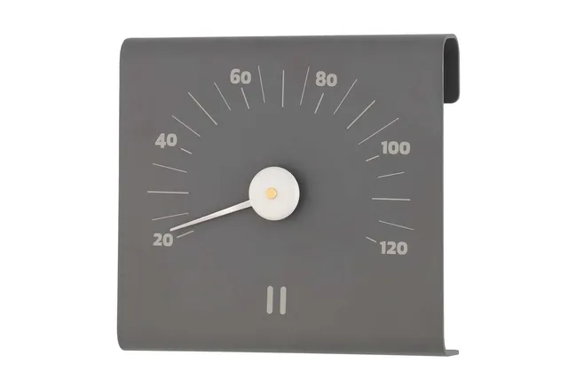 rento-saunathermometer-grau-aluminium-sauna-thermometer image 1