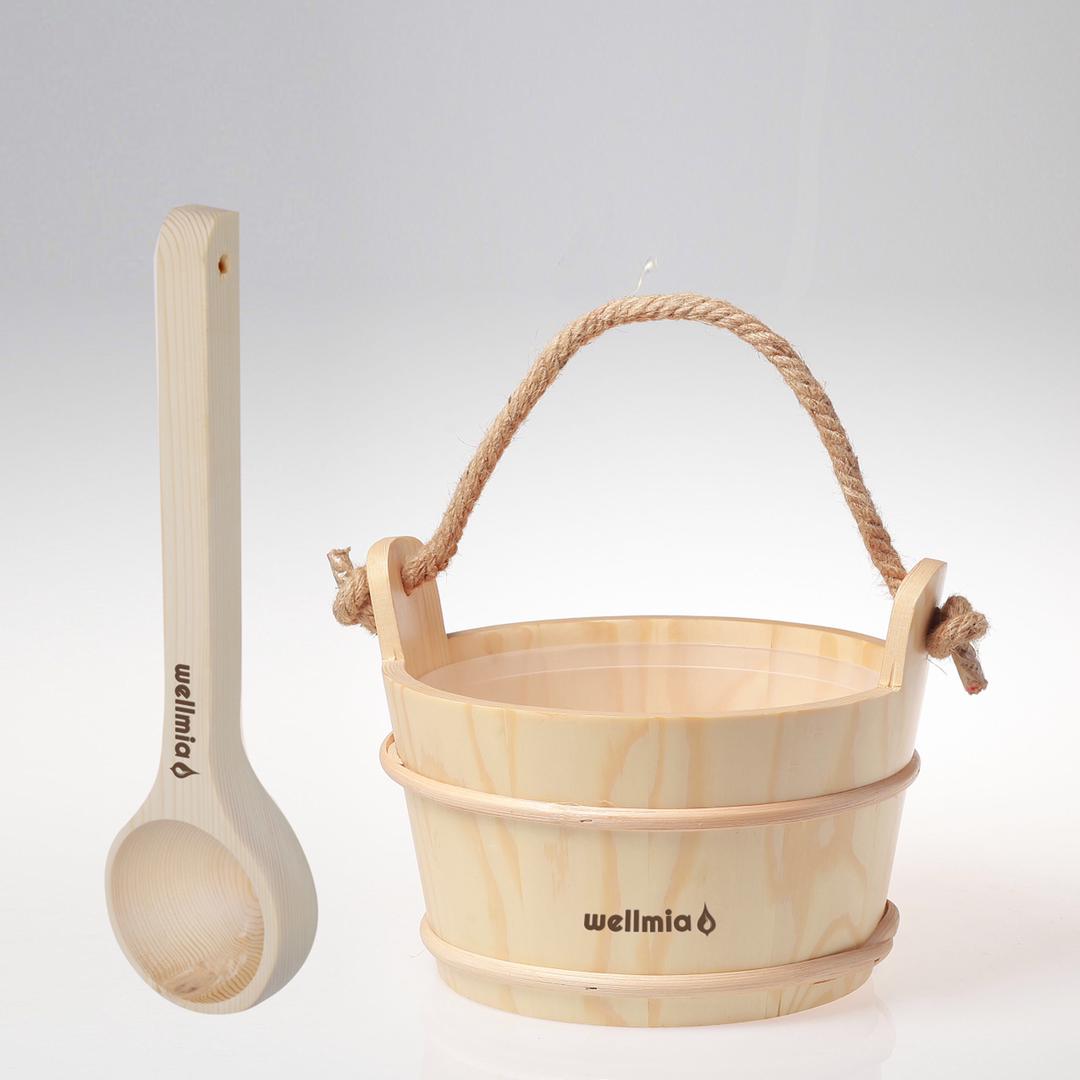 wellmia-saunak-bel-set-holzkelle-4-liter-kiefer-mit-einsatz image 1