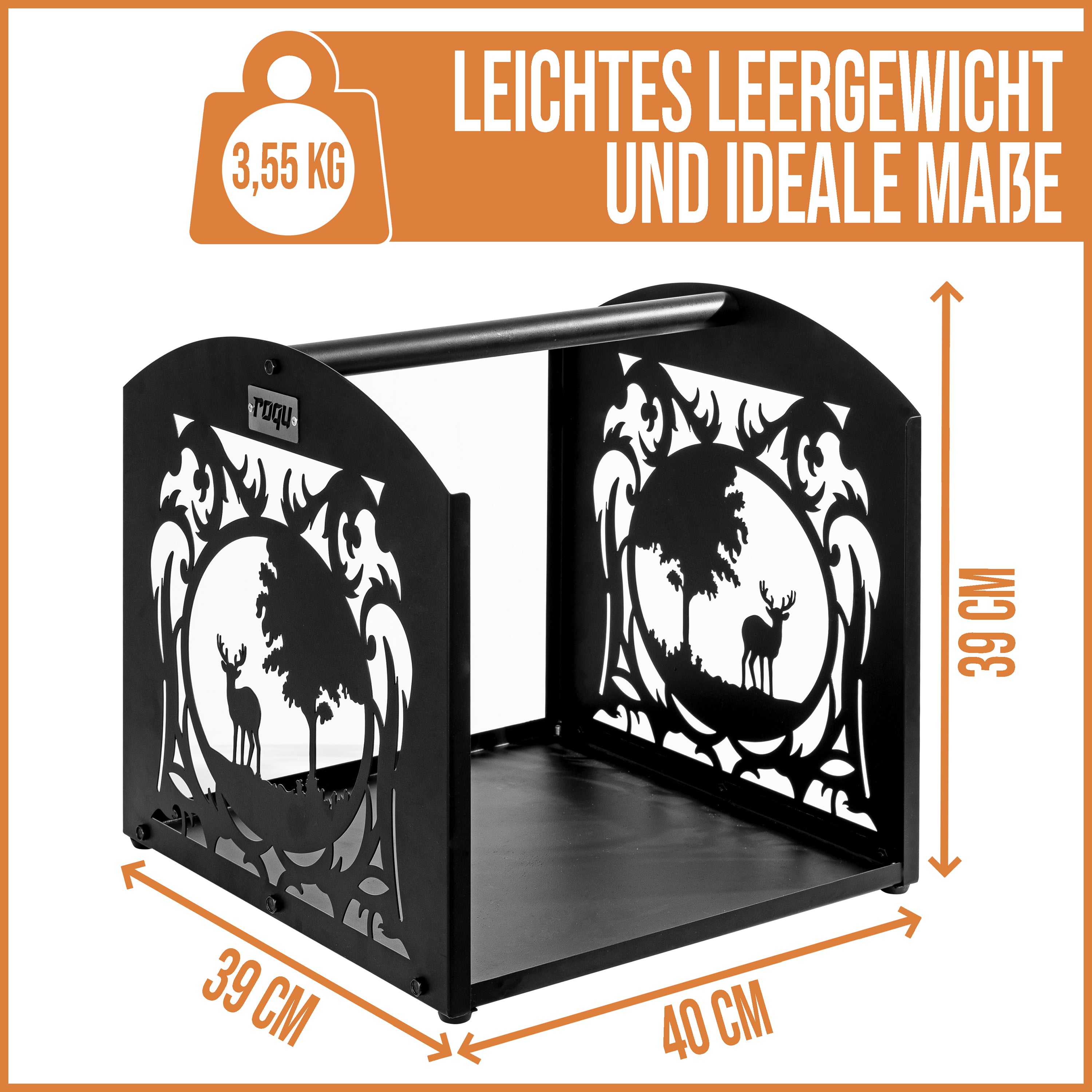 roqu-carry-deer-holzkorb-metall-kaminholzhalter-waldmotiv image 3