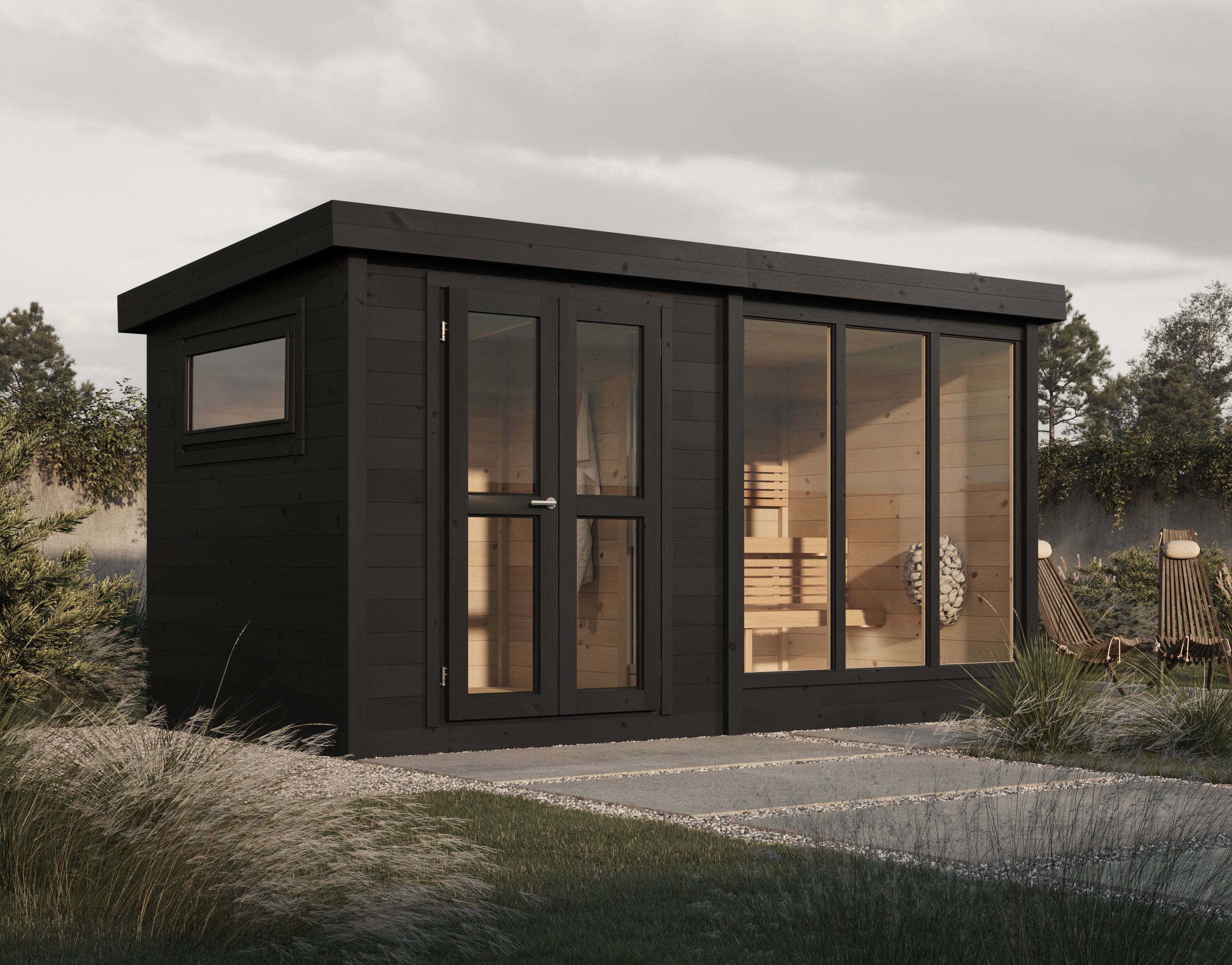 wellmia-anita-gartensauna-mit-vorraum-glasfront-4-personen image 2