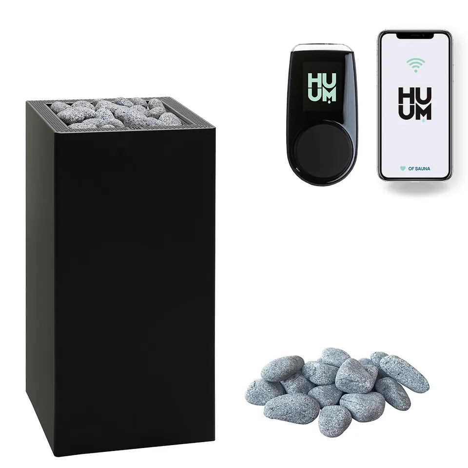 huum-core-elektro-saunaofen-set-9-kw-uku-wifi-steine image 1