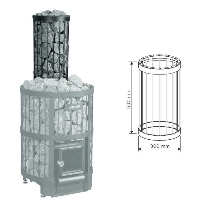 harvia-wl300-ofenrohrverkleidung-steinkorb-40kg-steine image 2