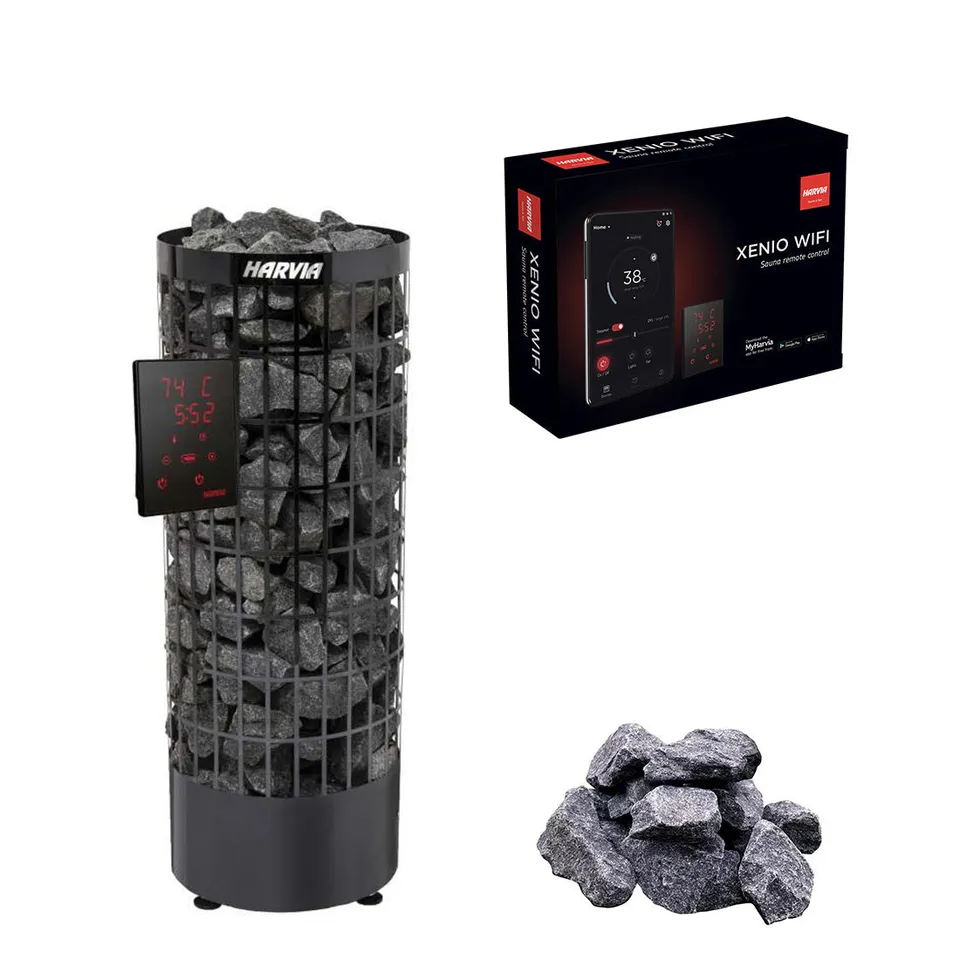harvia-cilindro-xe-elektro-saunaofen-set-6-8-kw-edelstahl image 1