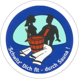 sauna-matti-dies-und-das-aufkleber-schwitz-dich-fit-sticker image 1