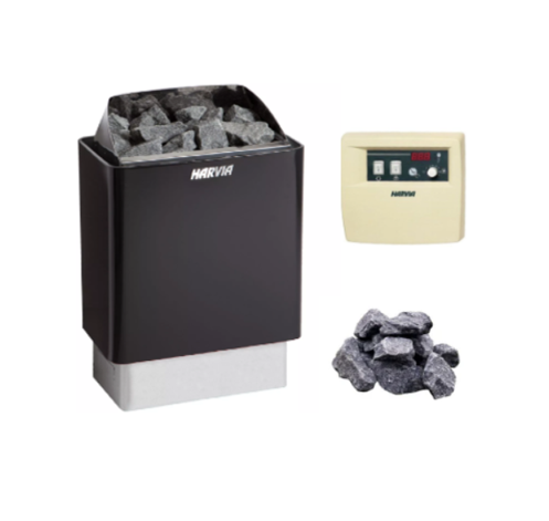 harvia-kip-e-elektroofen-set-8-kw-schwarz-mit-c-90-steine image 1