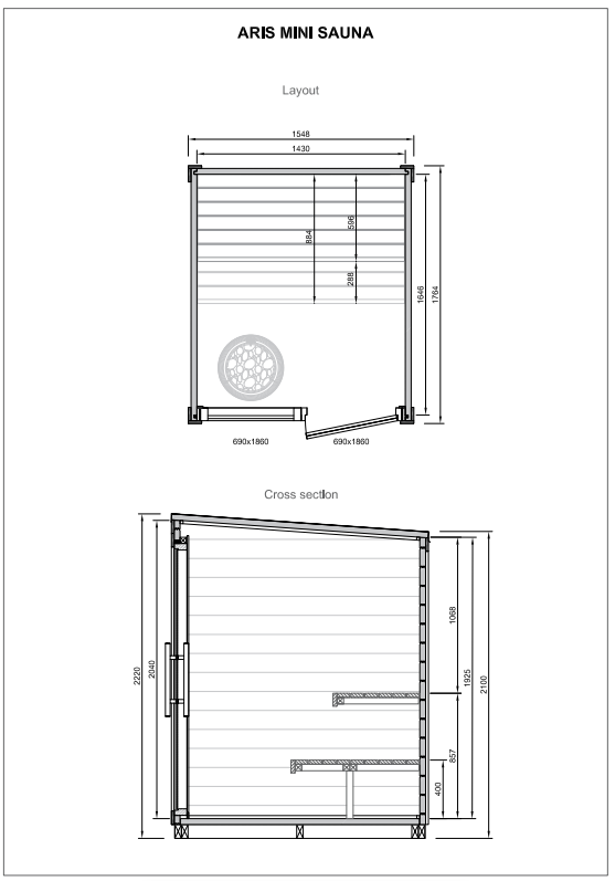 leil-aris-mini-gartensauna-2-personen-155x176x222-thermoholz image 7