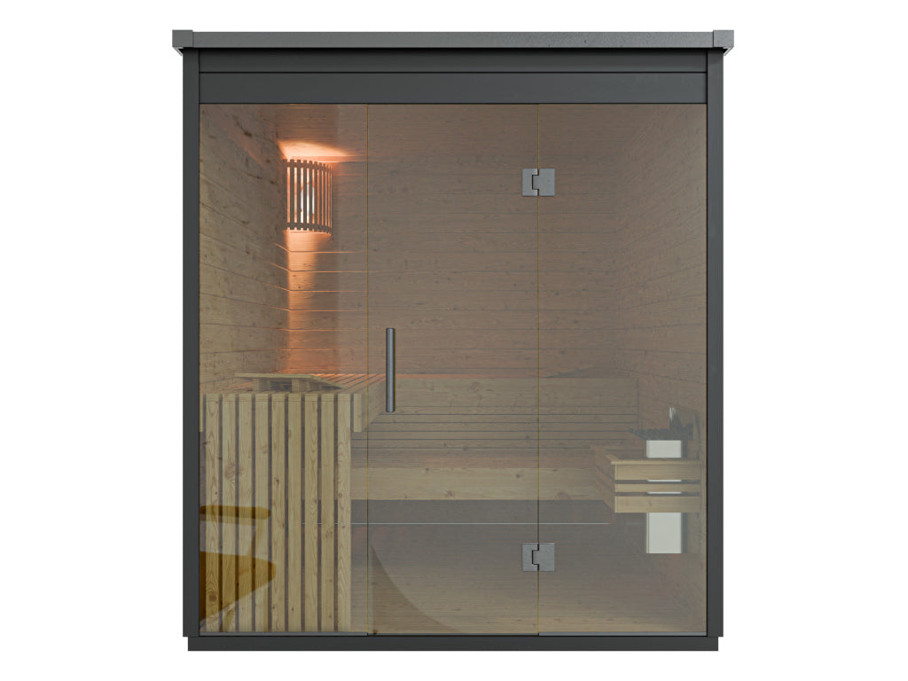 wellmia-luna-gartensauna-fichte-200x196-cm-4-6-personen-schwarz image 3