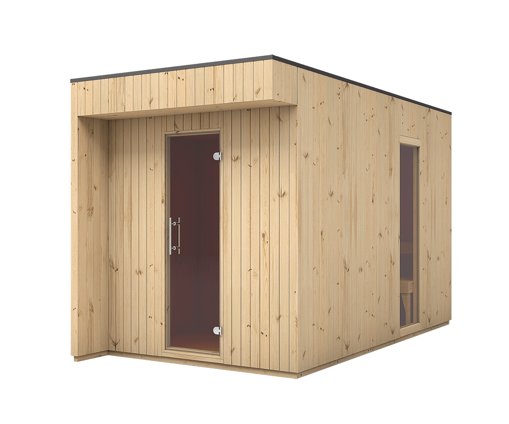 wellmia-musta-gartensauna-fichte-vorraum-4-6-personen image 2