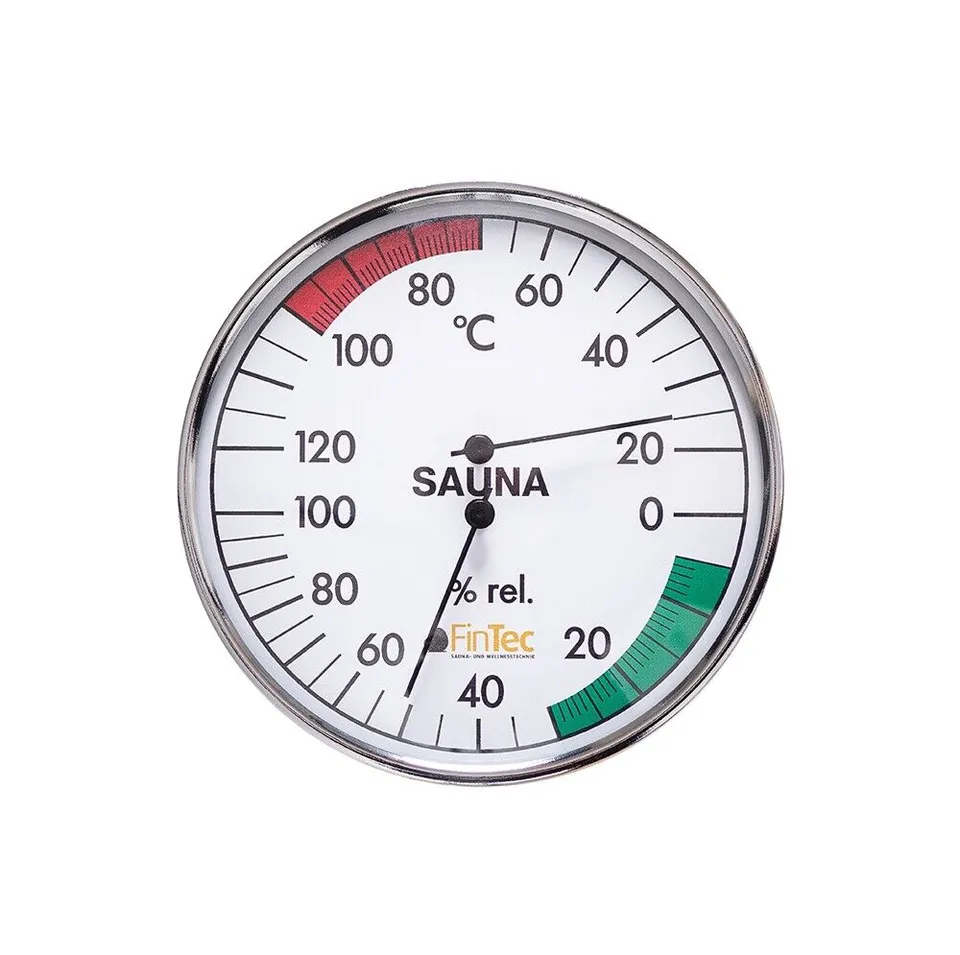 fintec-sauna-thermometer-hygrometer-metall-silber-100 image 1