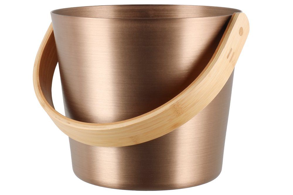 rento-saunak-bel-saunaeimer-aluminium-champagne-holzgriff image 1