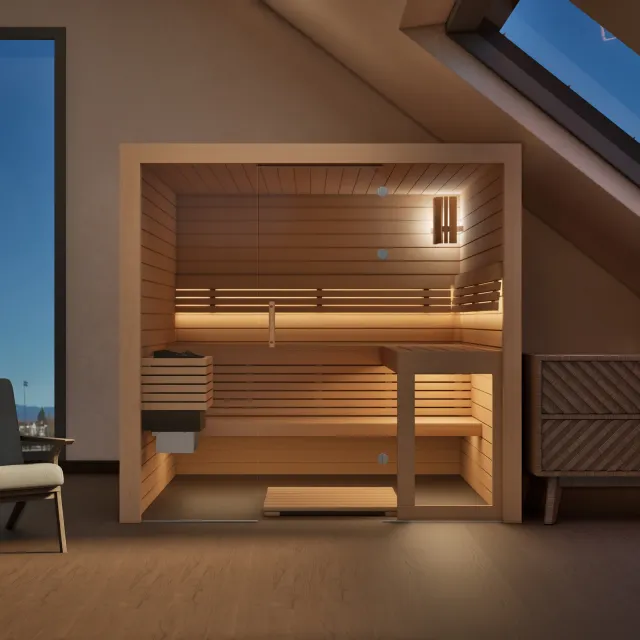polarholz-kristall-sauna-nach-ma-erle-glasfront-ofen-set image 1