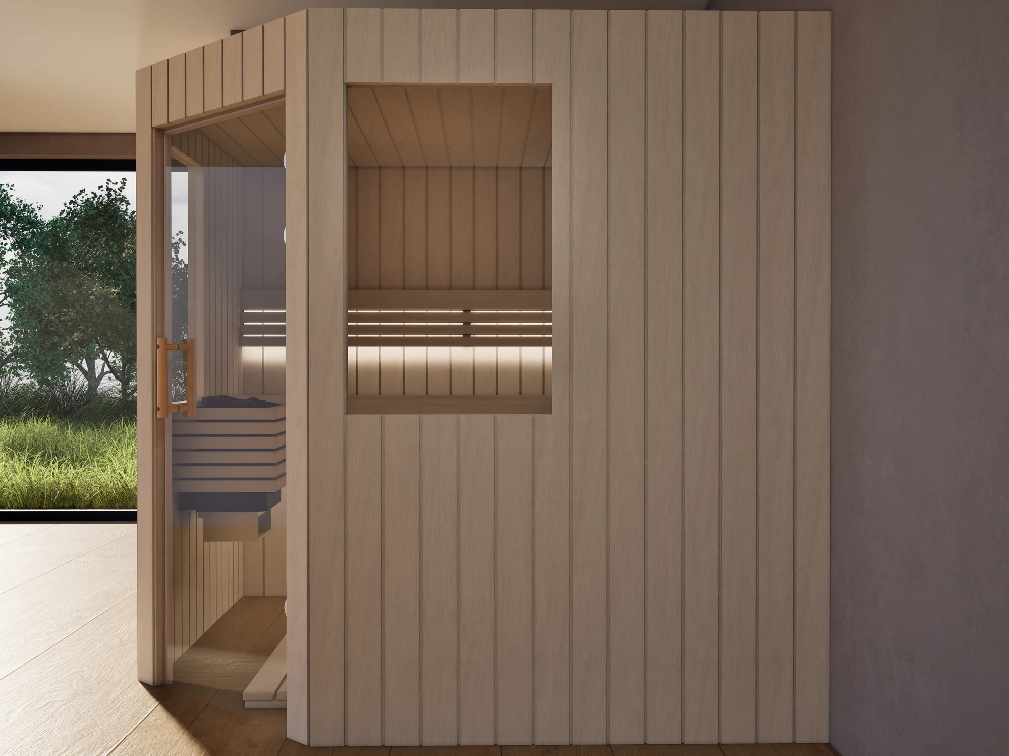 polarholz-athen-ecksauna-lindenholz-5-eck-ma-ofen-set-comfort image 5