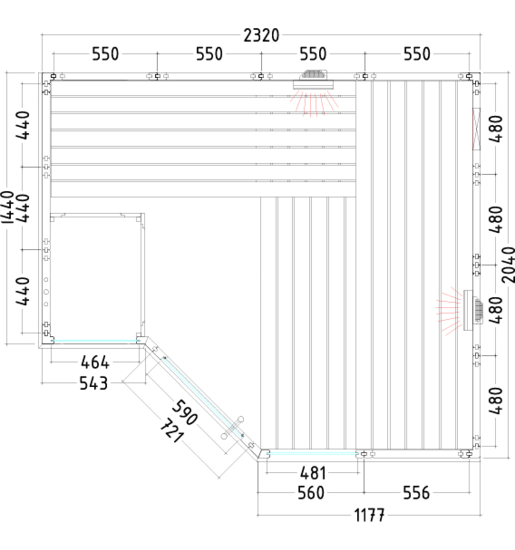 harvia-arktis-infra-innensauna-fichte-infrarot-5-personen image 3