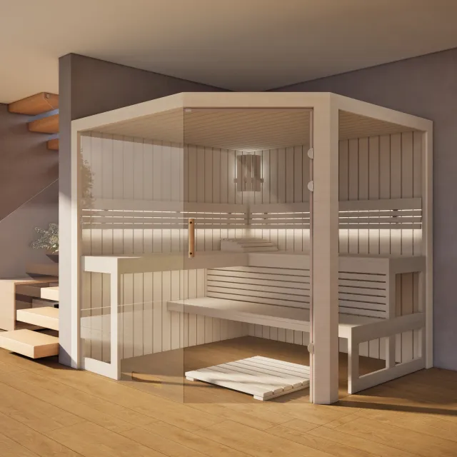 polarholz-athen-ecksauna-5-eck-lindenholz-2x-glas-bodentief image 1