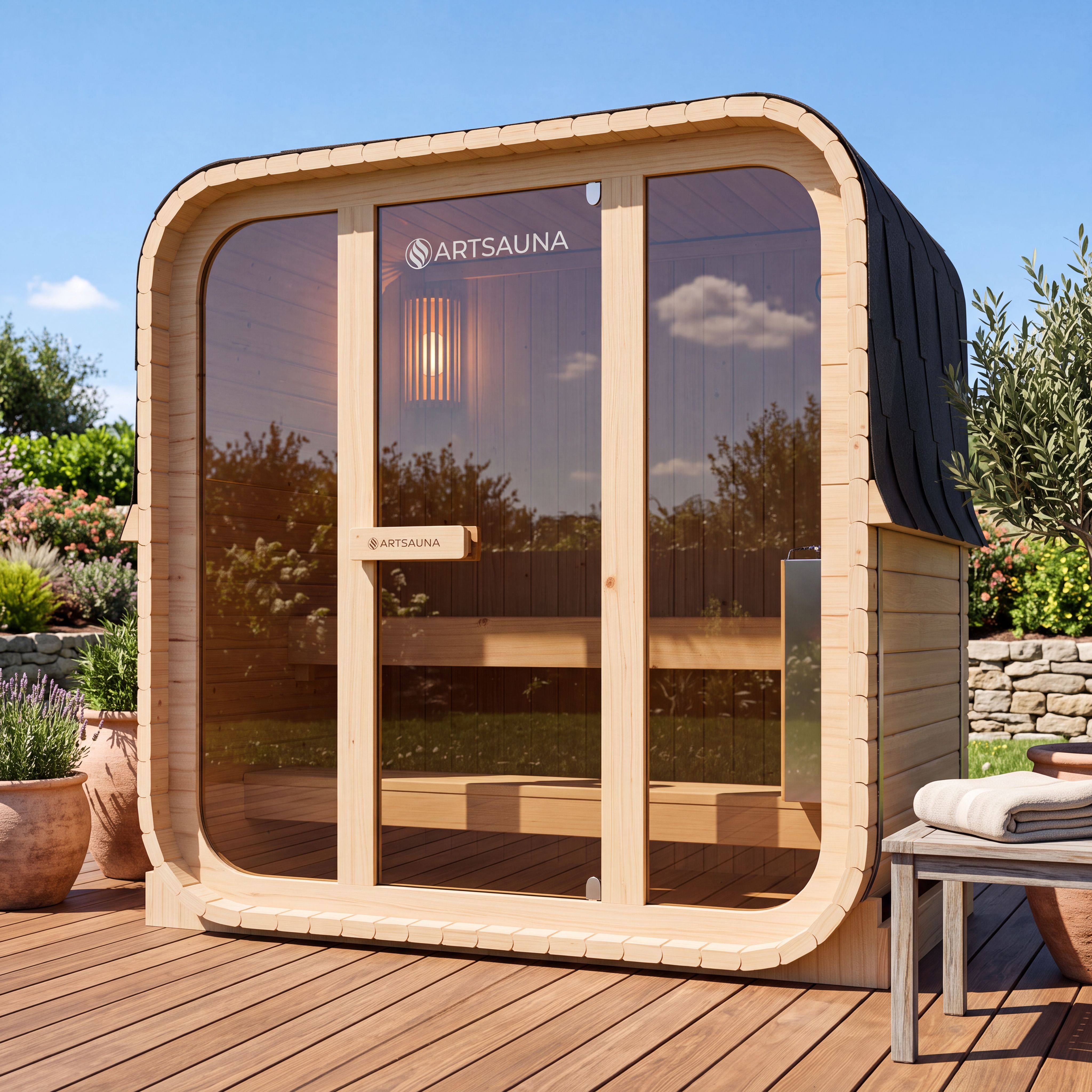 artsauna-fjora-m-cube-fasssauna-fichte-3-personen image 1