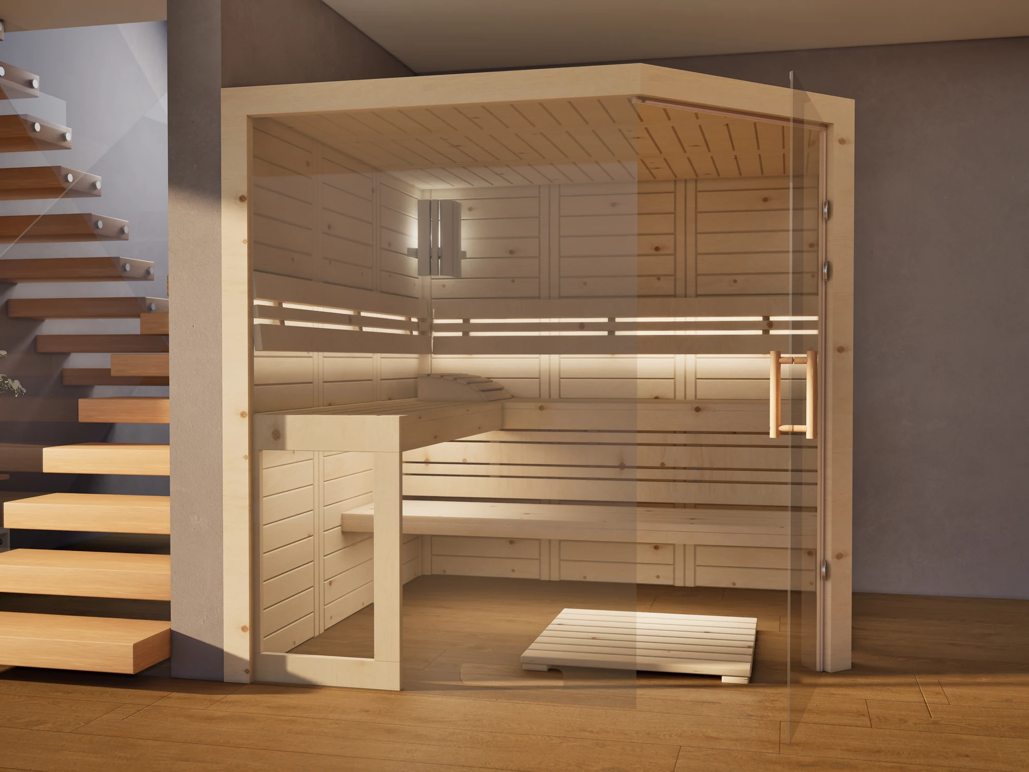 polarholz-athen-ecksauna-nach-ma-zirbenholz-5-eck-glas image 3