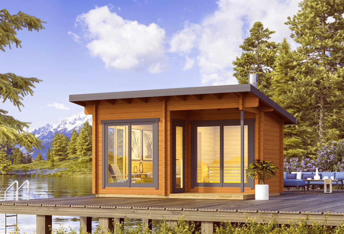 wellmia-hagen-mini-gartensauna-434x341-cm-mit-vorraum image 1