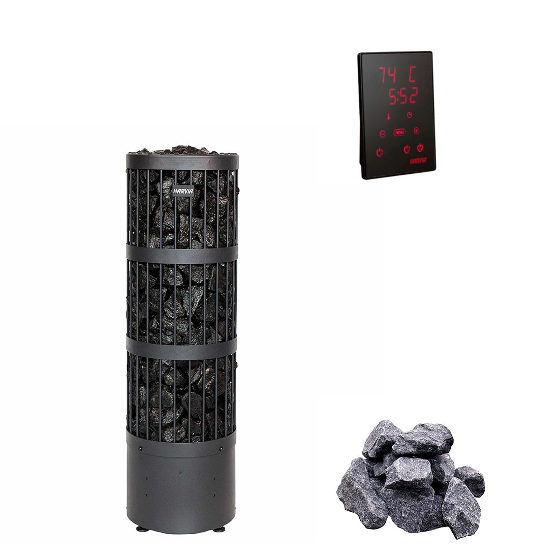 harvia-legend-10-8-kw-elektroofen-set-mit-steinen-xenio image 1