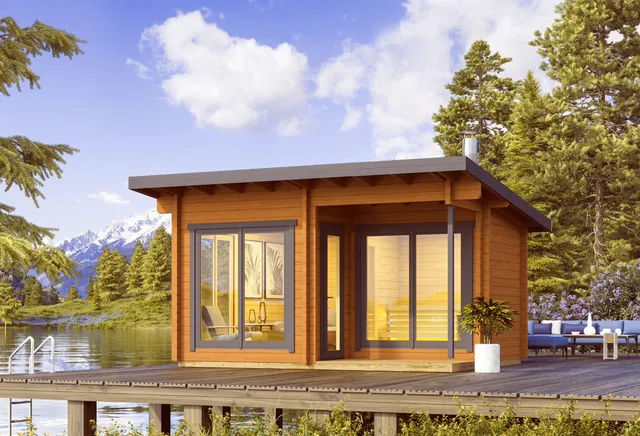wellmia-hagen-mini-gartensauna-434x341-cm-mit-vorraum image 1