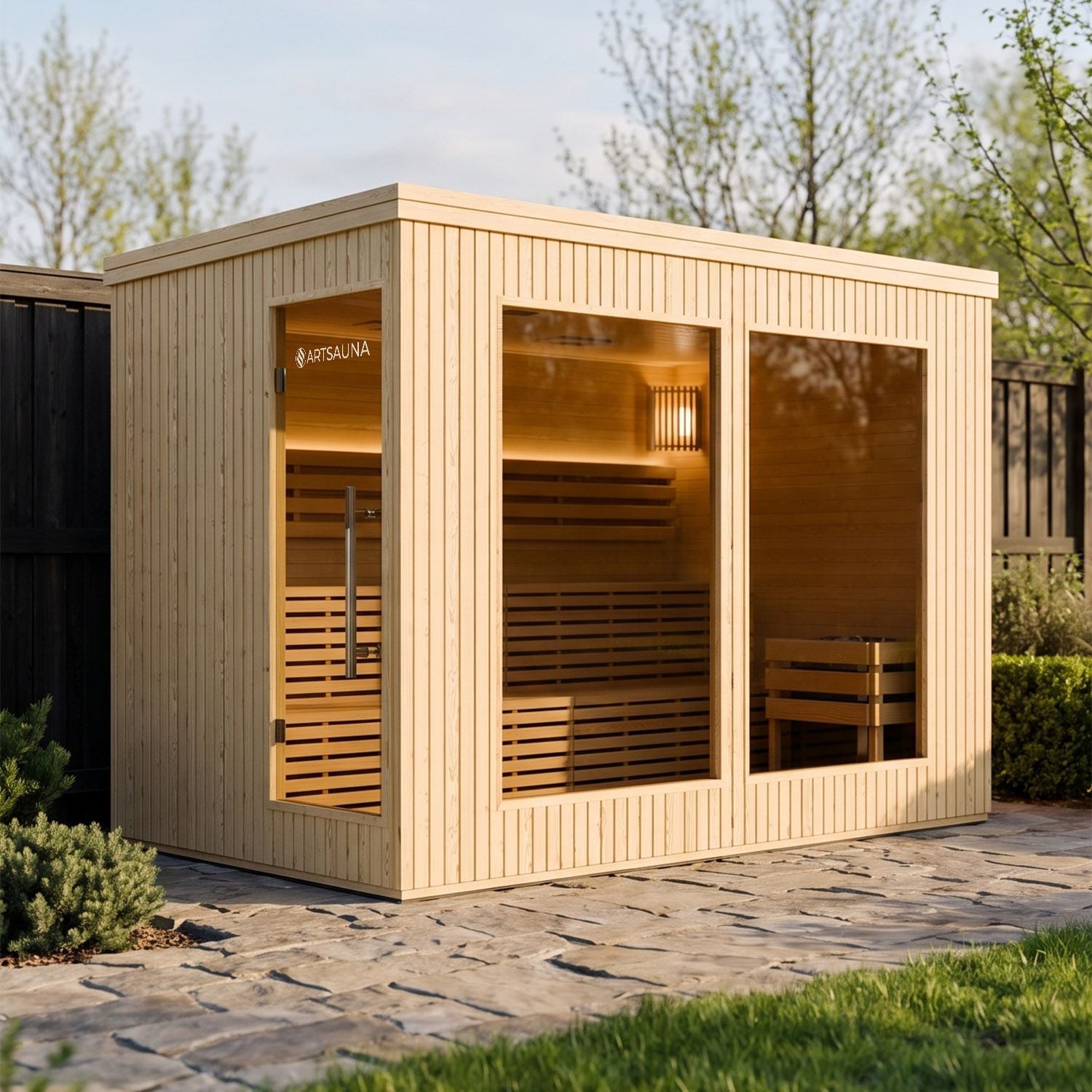 artsauna-visby300-outdoor-sauna-wpc-6-8-personen image 1