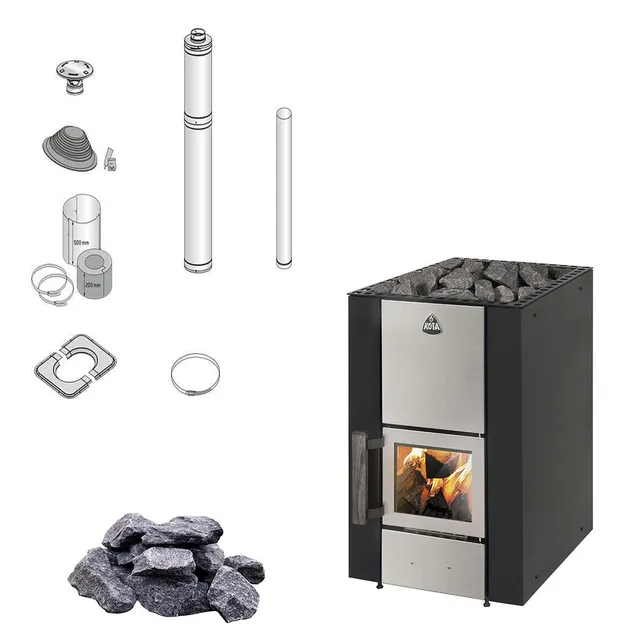 narvi-kota-kuru-14-holz-saunaofen-14-kw-komplettset-schwarz image 1