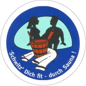 sauna-matti-dies-und-das-aufkleber-schwitz-dich-fit-sticker image 1