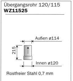 harvia-wz115120-adapterrohr-edelstahl-120-115-schornstein image 2