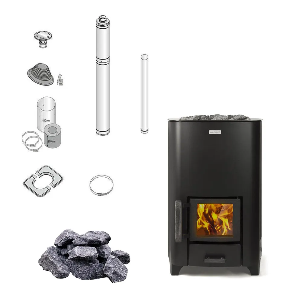 narvi-nc-16-holzofen-komplettset-16-kw-schwarz-schornstein image 1
