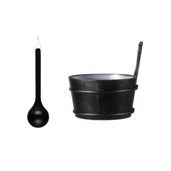 4living-saunaeimer-mit-kelle-duo-set-4l-schwarz-fichte image 1